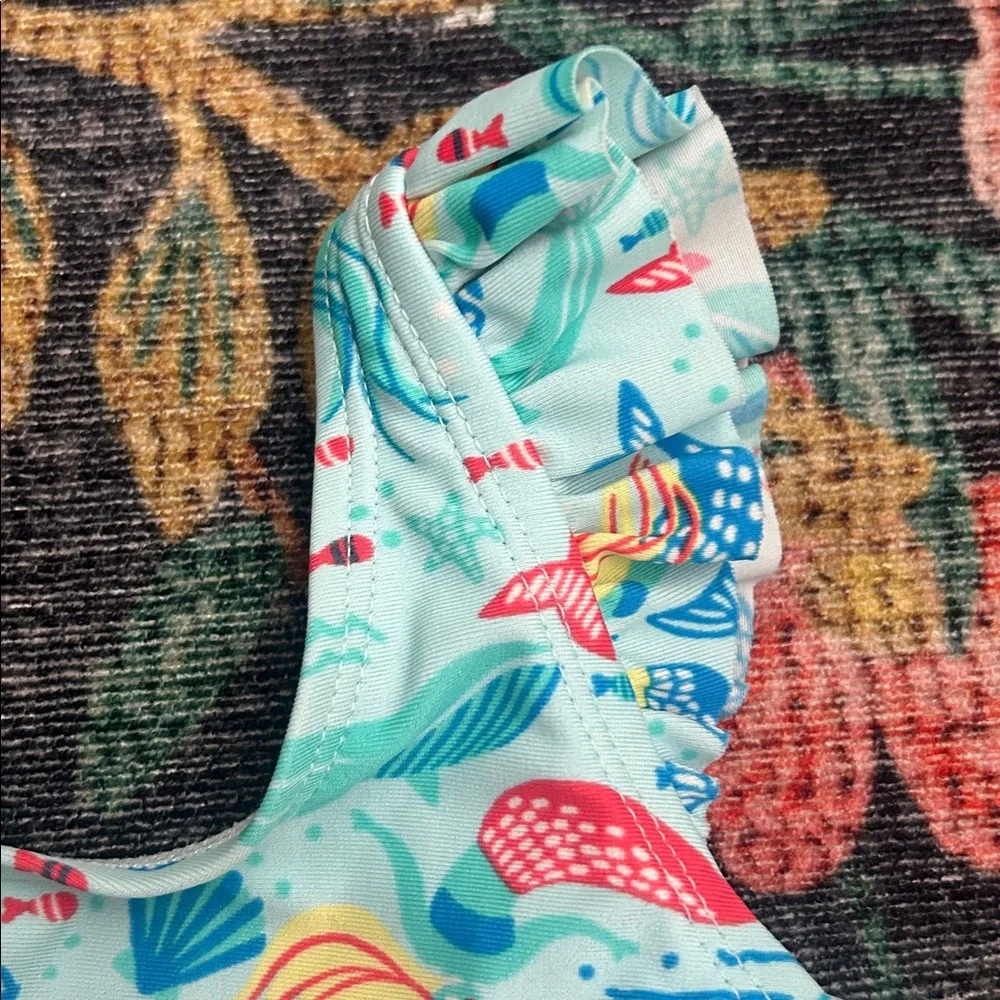 Gap Aqua Mermaid Ruffle One-Piece Swimsuit, Size 3T